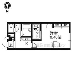 レオパレス川口東扇 1Kの間取図画像