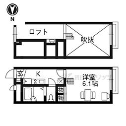 レオパレスアクシス 1Kの間取図画像