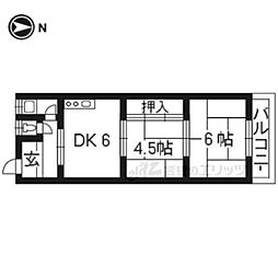 中西マンションA棟 2DKの間取図画像