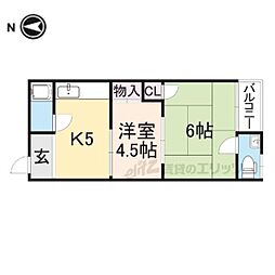 ヒロミマンション 2Kの間取図画像