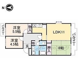 コーポラスK&T 3LDKの間取図画像