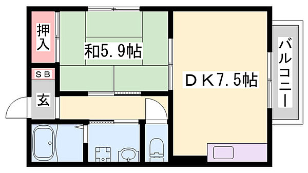 サンピアザ ｜兵庫県加東市上中3丁目(賃貸アパート1DK・1階・35.00㎡)の写真 その2