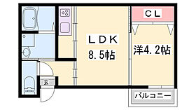 ブロンテ北在家WEST  ｜ 兵庫県加古川市加古川町北在家（賃貸アパート1LDK・2階・30.29㎡） その2