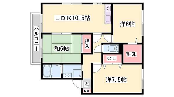 ガーデンビュー北在家 ｜兵庫県加古川市加古川町北在家(賃貸アパート3LDK・2階・70.16㎡)の写真 その2