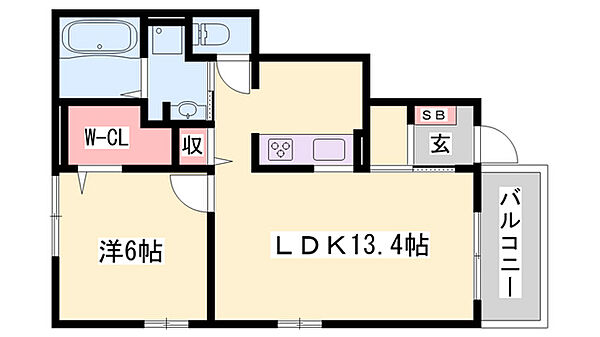 リヴェール西脇 ｜兵庫県西脇市西脇(賃貸アパート1LDK・1階・48.78㎡)の写真 その2