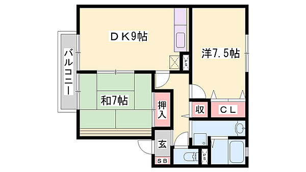 クレールII ｜兵庫県西脇市野村町(賃貸アパート2DK・2階・55.20㎡)の写真 その2