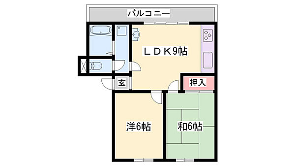 グリーンヒル ｜兵庫県西脇市上野(賃貸マンション2LDK・3階・43.20㎡)の写真 その2