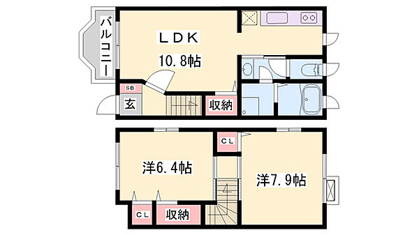 ロークアット ｜兵庫県三木市自由が丘本町2丁目(賃貸アパート2LDK・2階・60.24㎡)の写真 その2