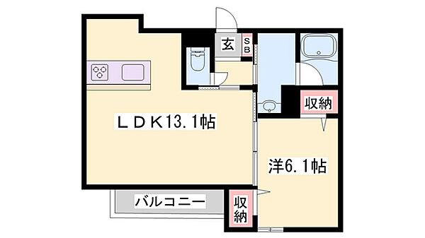 メゾングッドライン王子 ｜兵庫県小野市王子町(賃貸マンション1LDK・2階・45.92㎡)の写真 その2