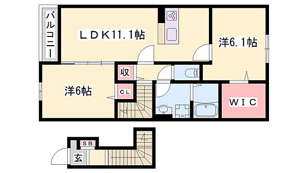 セレーネ ｜兵庫県加東市社(賃貸アパート2LDK・2階・58.64㎡)の写真 その2