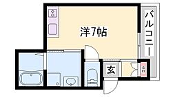 プレミアムソレイユ藤江駅前 ワンルームの間取図画像