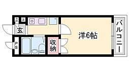 イーストドミトリー1 ワンルームの間取図画像