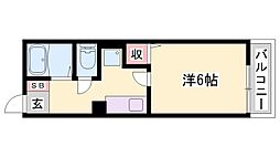 ベルセゾンミキ 1Kの間取図画像