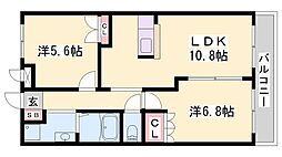 プライム・ガーデン 2LDKの間取図画像