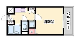 ハイメゾン緑が丘中 1Kの間取図画像