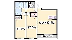グランコート東加古川 2LDKの間取図画像