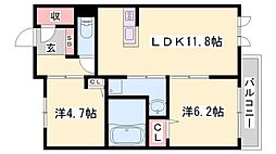 フェリーチェ 2LDKの間取図画像