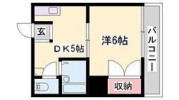 ヒューマンハイツ 1DKの間取図画像