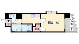 ESレジデンス 1Kの間取図画像