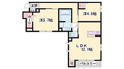 D-GRACEWISTERIA明石 2LDKの間取図画像