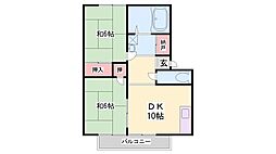 メゾン藤原台 2DKの間取図画像