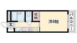 西明石ハイツ 1Kの間取図画像