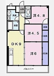 ヴィラ・デルソーレ 2LDKの間取図画像