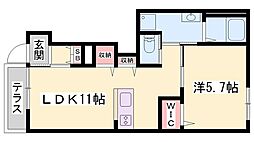 ラ・ルーチェ 1LDKの間取図画像