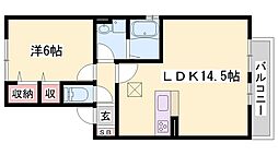 リーフデ 1LDKの間取図画像