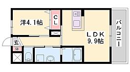 レイクフォレスト 1LDKの間取図画像