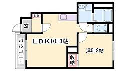 ディライトハウスホウデン 1LDKの間取図画像