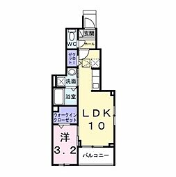 マルセイユ高松 1LDKの間取図画像