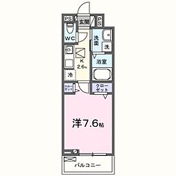 明石市大蔵八幡町アパート 1Kの間取図画像