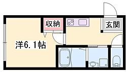 高砂市伊保港町新築アパート 1Kの間取図画像
