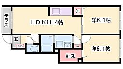 コンフォールビアン 2LDKの間取図画像