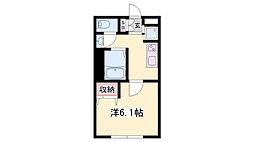 モダンクラウド加古川 ワンルームの間取図画像
