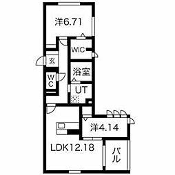 セジュール西明石 2LDKの間取図画像