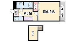 エスポアスズキ 1Kの間取図画像