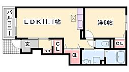 おおらいハイム 1LDKの間取図画像
