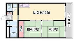 タカシマビル 2LDKの間取図画像