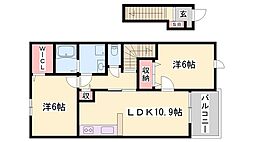 ラボール1 2LDKの間取図画像