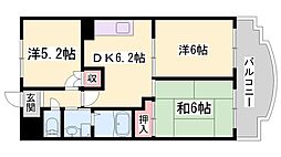 ロイヤルコーポ加古川 3DKの間取図画像