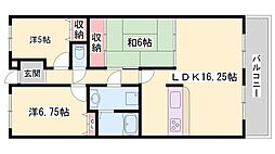 サンロイヤル加古川リバージュ4号館 3LDKの間取図画像