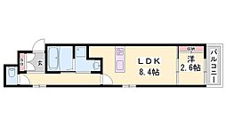 ブロンテ明石本町 1LDKの間取図画像