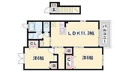 レジデンス池田 2LDKの間取図画像