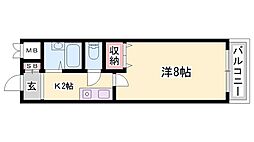シャルル小野 1Kの間取図画像