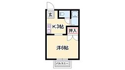 サンクレール 1Kの間取図画像