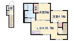 ハイムメゾン溝之口 2LDKの間取図画像