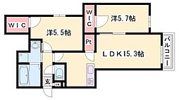 クラース高砂 2LDKの間取図画像