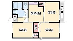 エスポワール21A棟 3DKの間取図画像